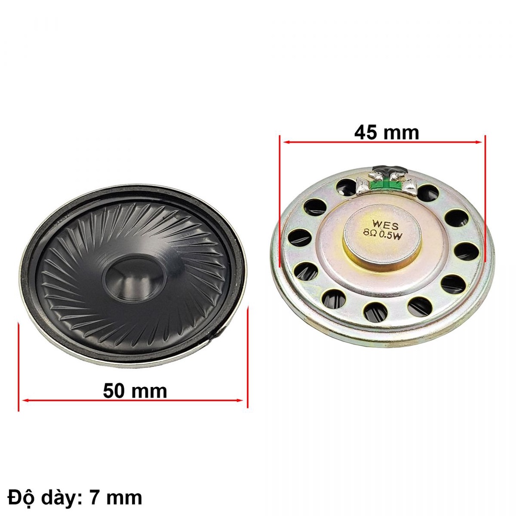 Loa nhỏ siêu mỏng 0.5W 8Ohm 50mm