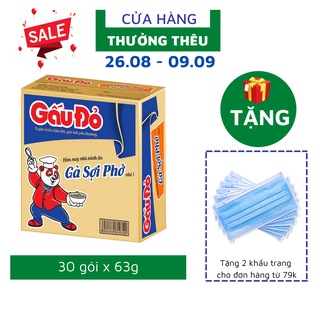 Thùng 30 gói mì tôm gấu đỏ gà sợ phở