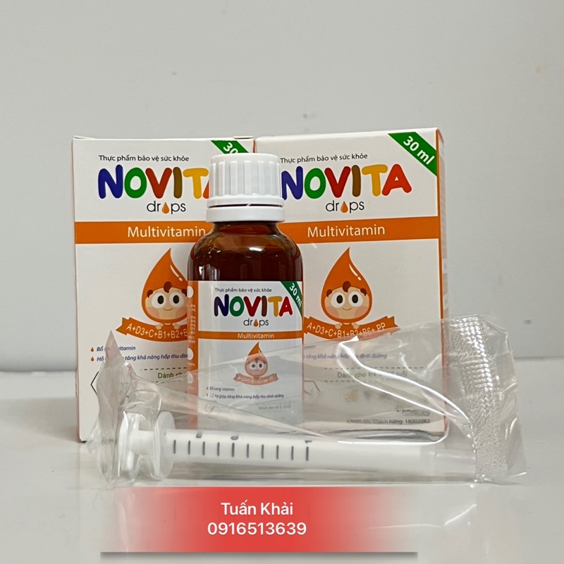Novita Drops - Vitamin tổng hợp cho Trẻ tăng cường hấp thu dinh dưỡng - Hộp 30ml