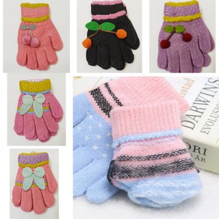 Găng tay len cho bé gái 4-8tuổi