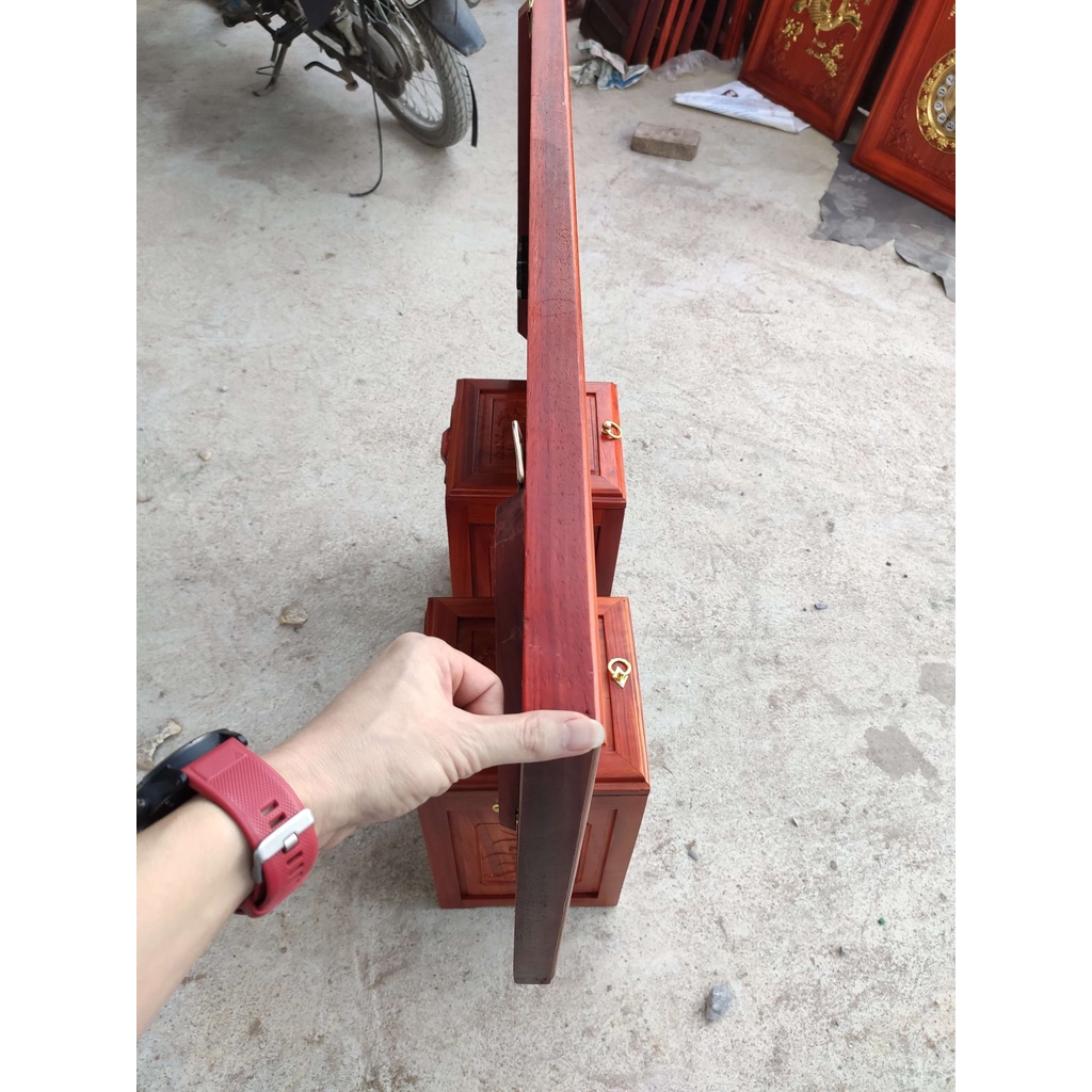 Tranh Đồng Hồ Gỗ Hương Thếp Vàng kích thước 48cm x 108cm