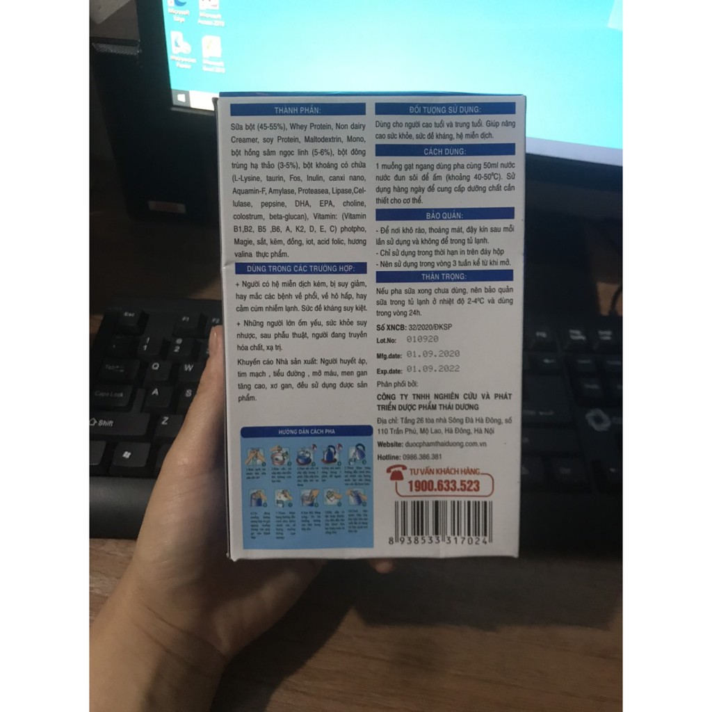 [Hộp 150g] sữa bột hồng sâm ngọc linh đông trùng hạ thảo gold | Thế Giới Skin Care