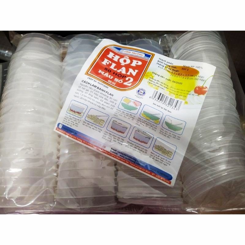 -HŨ NHỰA LÀM BÁNH FLAN KÈM NẮP VĨNH TRƯỜNG TIỆN DỤNG ĐỦ SIZE 0,1,2,3 .