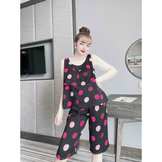 [ Freesize ] Đồ mặc nhà mặc ngủ lửng lụa MANGO 40-58kg