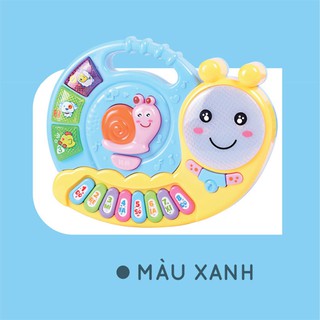 Đồ chơi đàn organ đàn piano cho bé đồ chơi âm nhạc hình ốc sên dễ thương màu xanh 3021 - Đồ khuyến mãi giá tốt