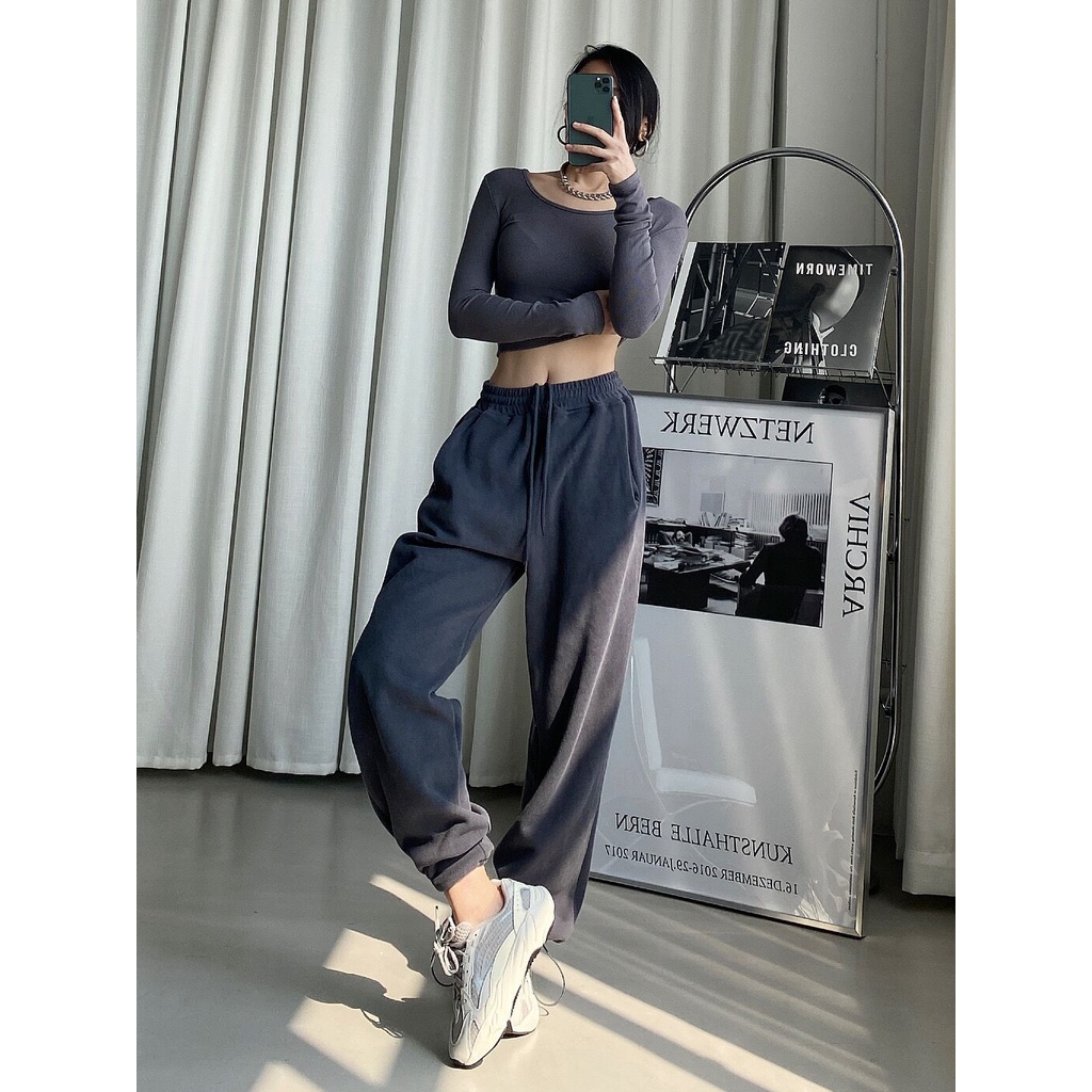 Porozi  Quần thể thao  lưng cao thời trang Hàn cho nữ