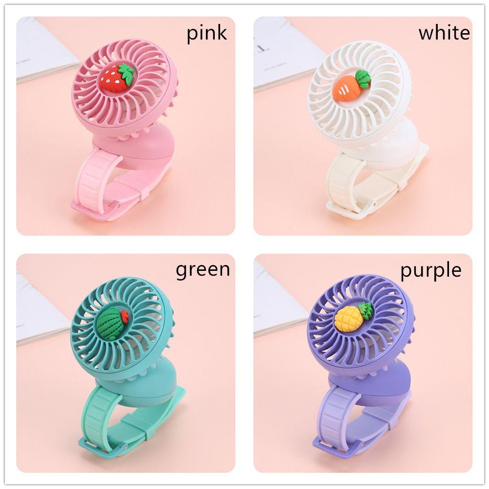Quạt Nhỏ Đeo Cổ Tay / Đồng Hồ Để Bàn Kích Thước Nhỏ Gọn Tiện Lợi Dành Cho Gia Đ