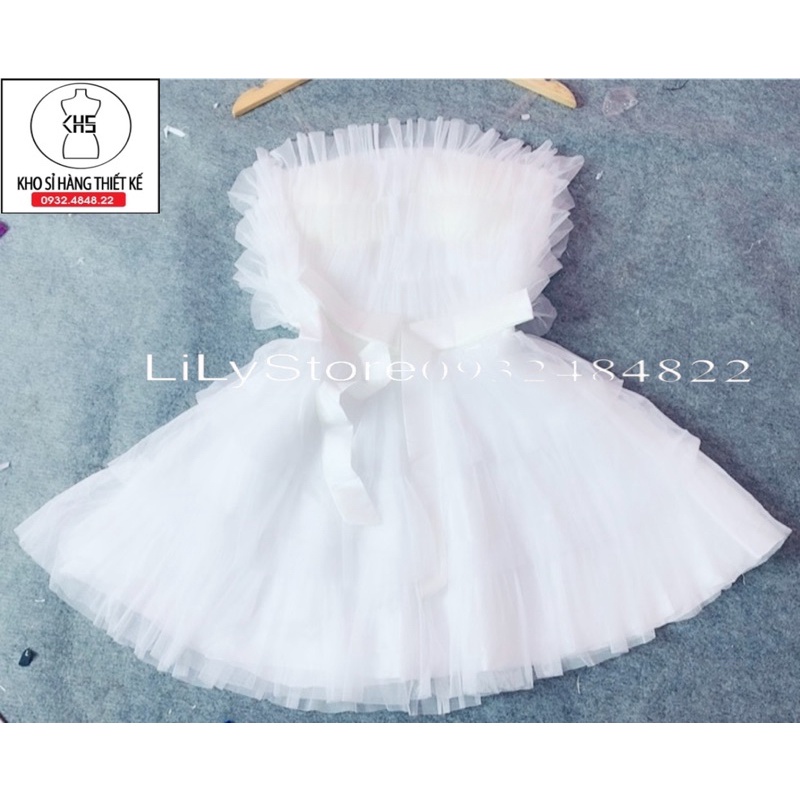 Đầm cúp tầng dúm cực xinh kèm ảnh và video 1000% thật