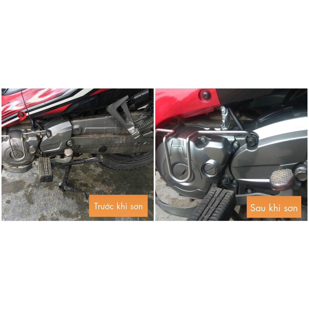 COMBO sơn xịt Samurai màu xám bạc Y137 (màu lốc máy Yamaha) gồm 4 chai đủ quy trình bền đẹp không bong tróc