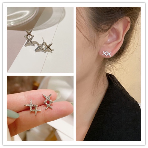 1 Đôi Bông Tai Hình Ngôi Sao Mini Thời Trang