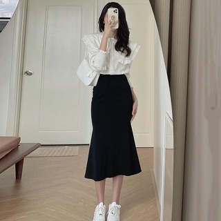 (ORDER-sẵn M) Chân váy MORAN dáng dài đuôi cá ôm mông điệu đà style Hàn Quốc - Có ảnh thật