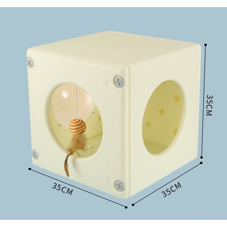 Bàn cào đồ chơi ổ nằm Colour Box 3 trong 1 cho mèo