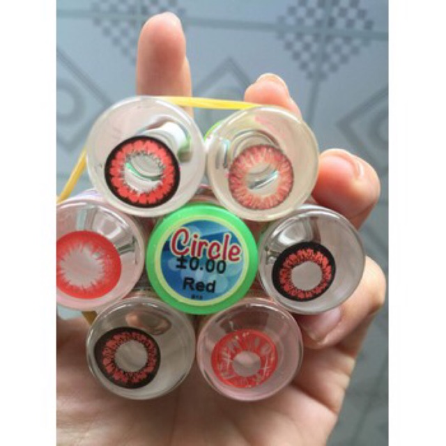 Lens đỏ cosplay siêu hot hsd 6 tháng lens red pink len hồng