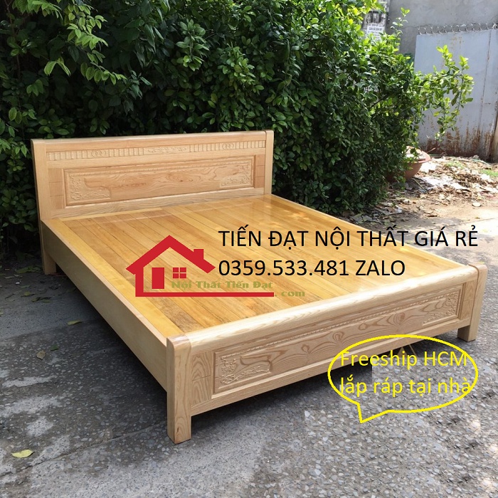 Giường gỗ sồi vạt  phản sang trọng SIÊU BỀN tiện lợi hàng đẹp giá xưởng