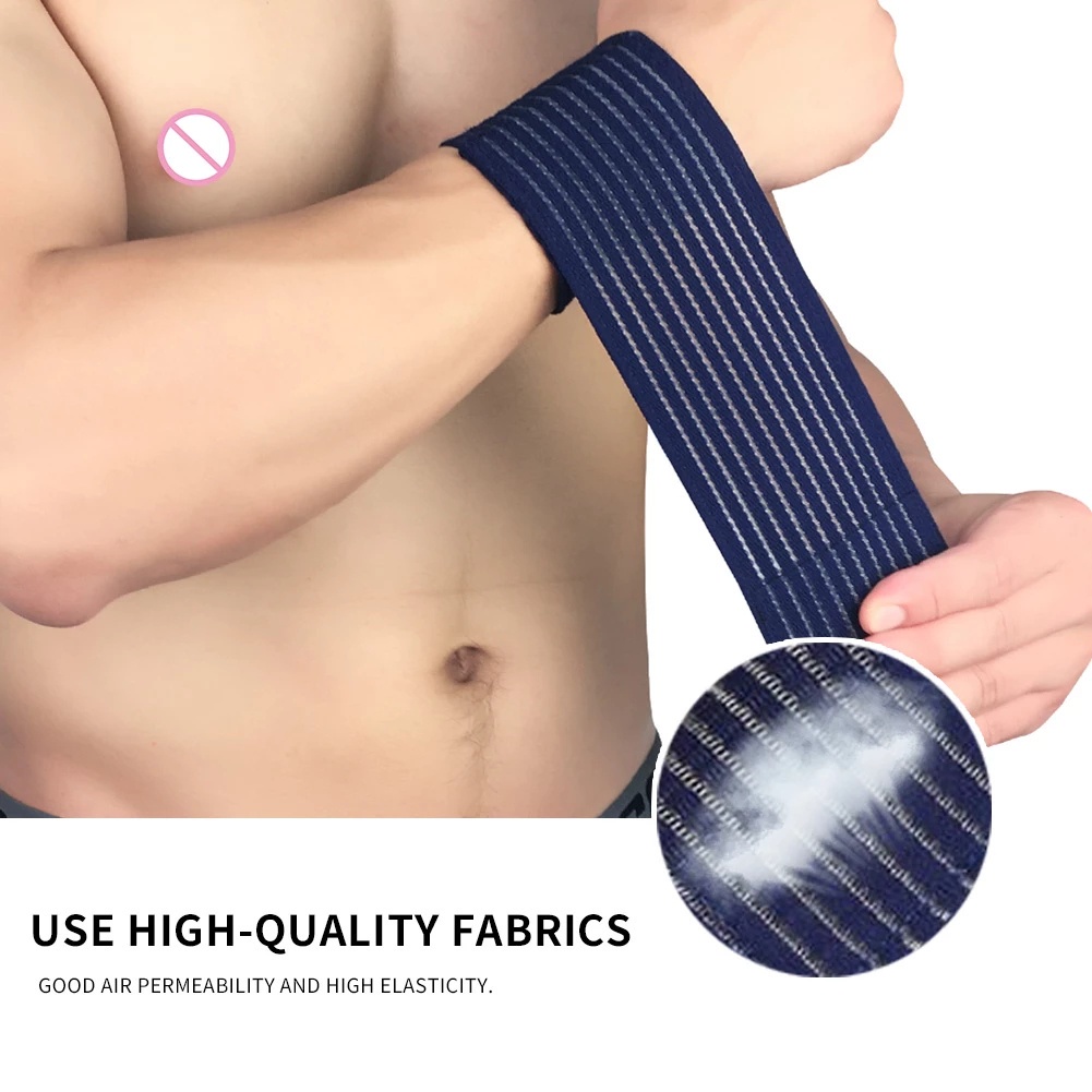 1 Băng Quấn Cổ Tay Co Giãn Bằng Cotton Dùng Tập Thể Thao / Tennis / Thể Hình