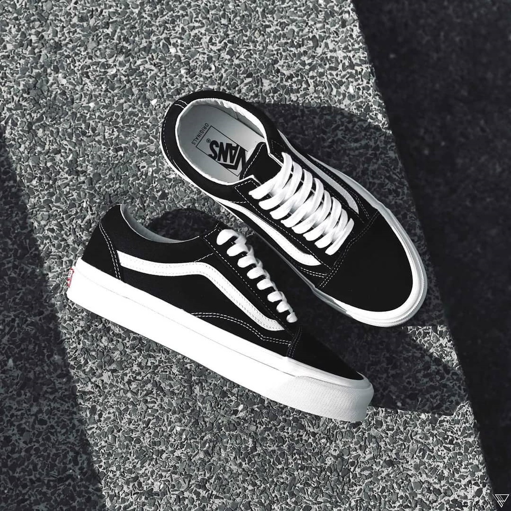 Giày Vans Vault Old Skool Đi Học Đi Chơi, Giày Sneaker Nam Nữ Rẻ Đẹp Đen Mũi Nỉ Full Box Bill G08