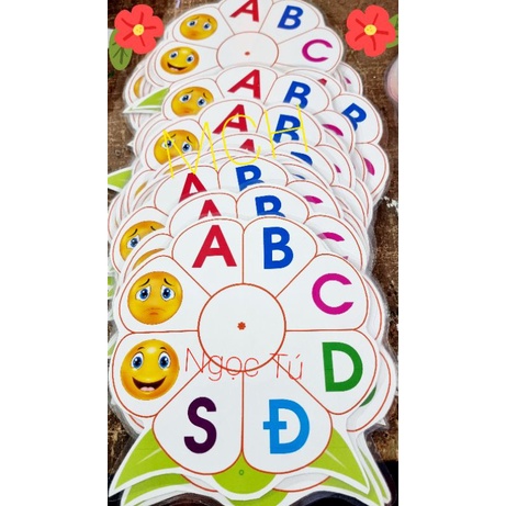 Hoa xoay đáp án 6 cánh ABCD ĐS và 8 cánh ABCD ĐS Mếu Cười