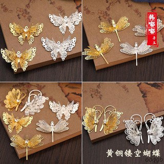 Băng đô cài tóc hình chuồn chuồn ba chiều đính đá diy
