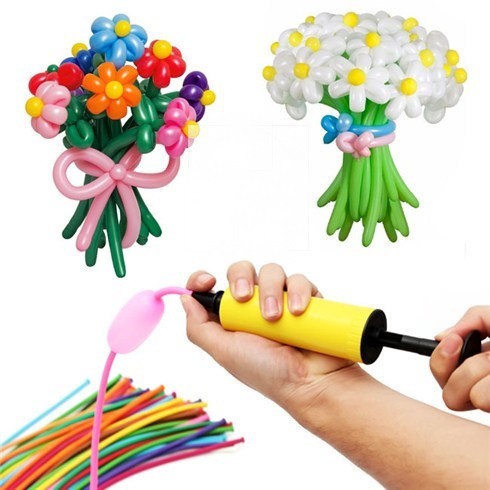 Bộ 90 Bong Bóng Tạo Hình Balloon hàng Cao Cấp Thái Lan + TẶNG ống bơm tay chuyên dùng - LICLAC