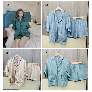 [MUA 1 TẶNG 1] [40-68kg] Đồ Bộ Lụa Satin - Quần Đùi Tay Cánh Dơi (P1)