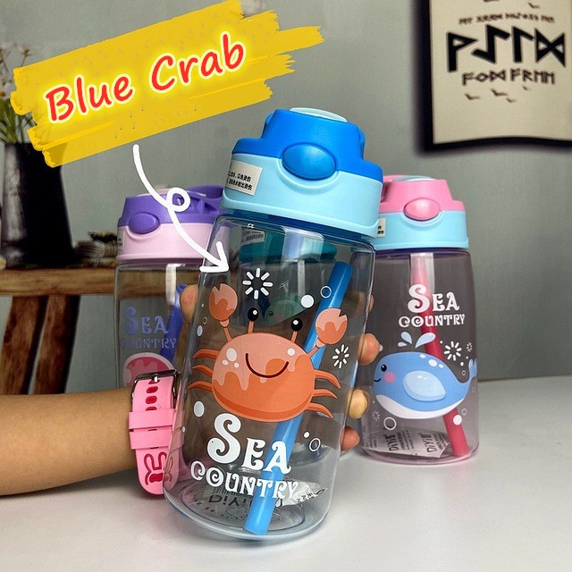 Bình Nước Nhựa Dung Tích 480ml Hình Động Vật Đáng Yêu Cho Bé