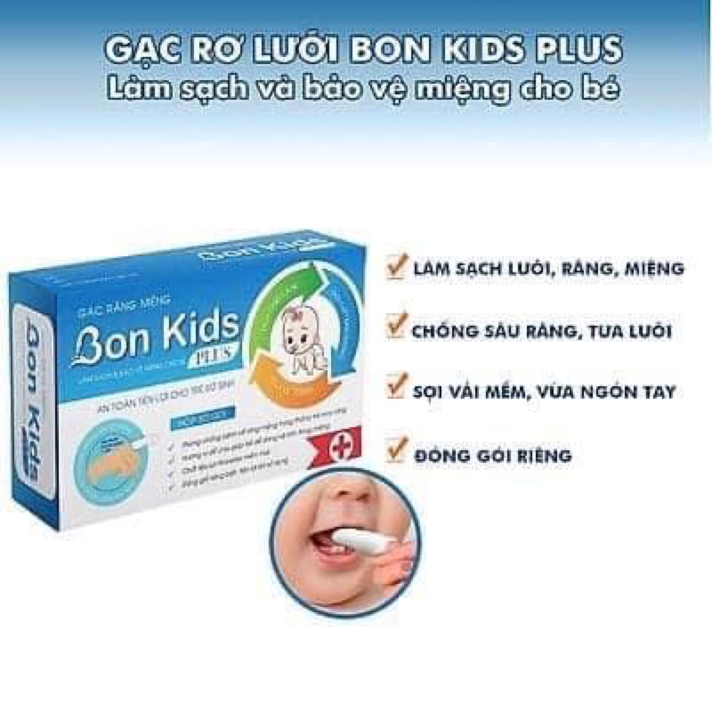 Gạc rơ lưỡi BonKids (hộp 30 chiếc)