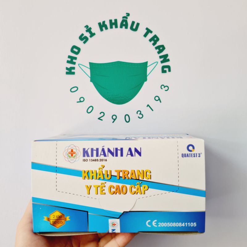 [Giá Sỉ] Hộp 50 cái khẩu trang y tế Khánh An 2 lớp đi mưa