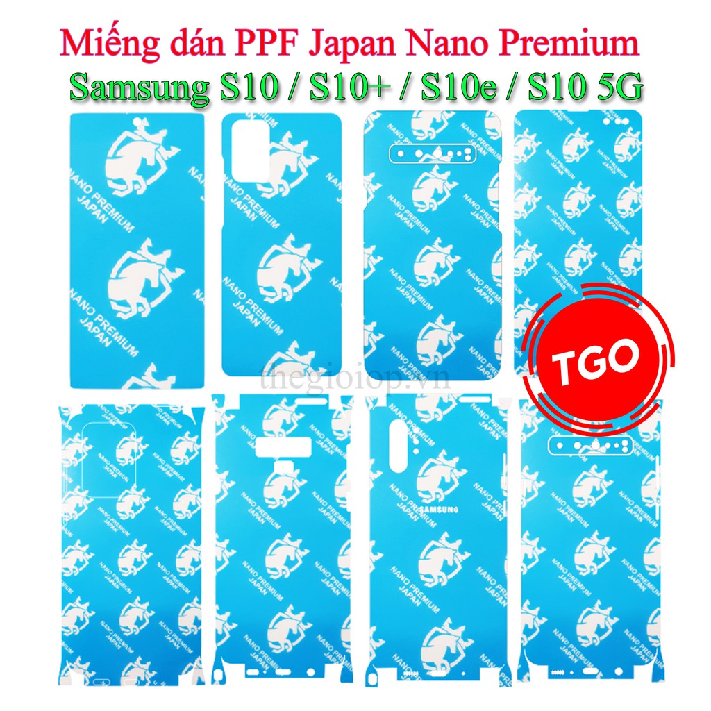 Miếng dán PPF Japan Nano Premium Samsung S10 / S10 Plus / S10 5G / S10e màn hình, mặt lưng