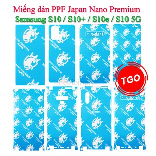 Miếng dán PPF Japan Nano Premium Samsung S10 / S10 Plus / S10 5G / S10e màn hình, mặt lưng