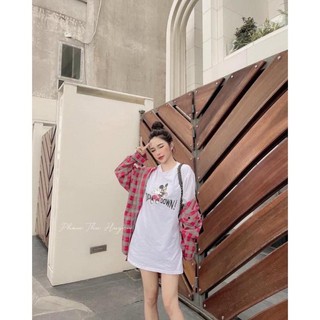 Set áo sơ mi kẻ kèm áo pull trắng