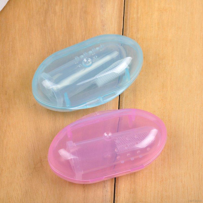 Bàn chải đánh răng đeo ngón tay bằng silicone mềm cho bé
