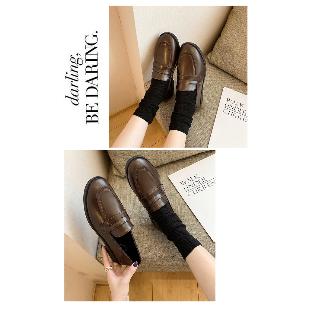 [Order] Mẫu giày Mary Jane trơn 2 màu đen nâu, lên dáng cực xinh