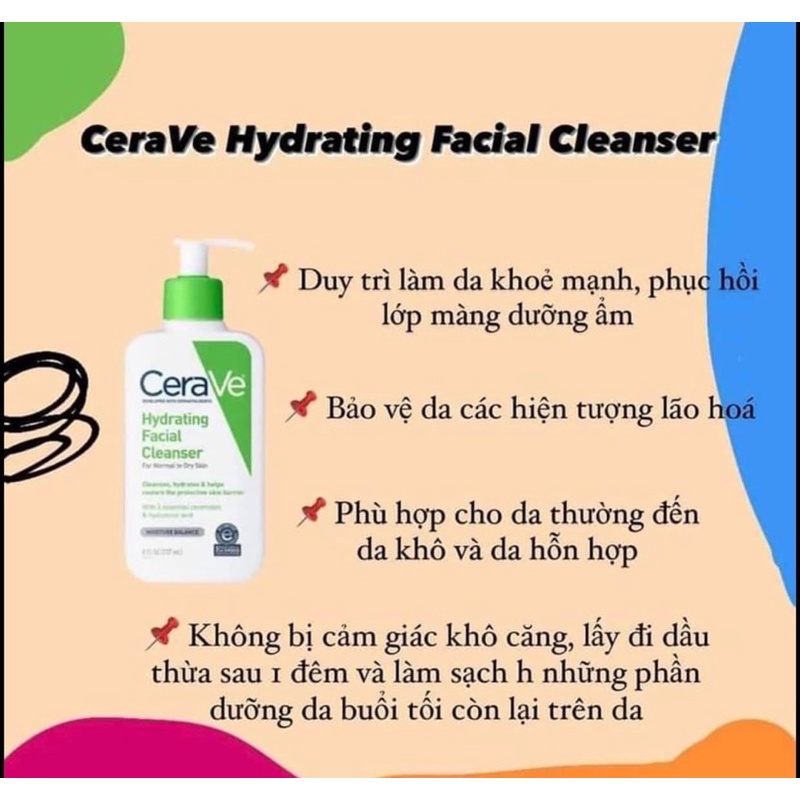 SỮA RỬA MẶT CERAVE HYDRATING/ FOAMING CHO DA KHÔ / DA DẦU 236ml