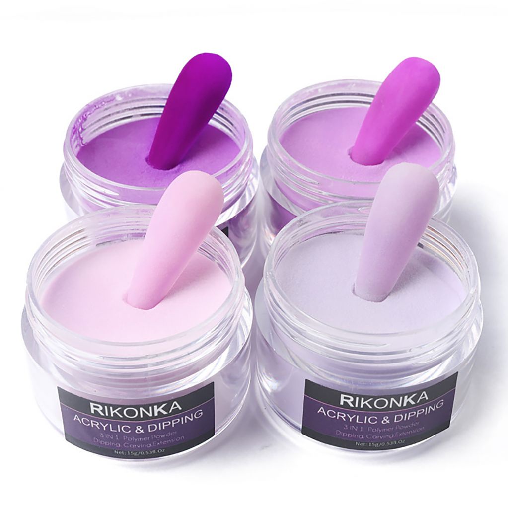 RIKONKA 15G Nude Acrylic Bột Móng Tay Nghệ Thuật 3D Họa Tiết Hoa Khắc Sắc Tố Chất Liệu Chuyên Nghiệp Làm Móng Tay Thiết Kế Trang Trí Vật Dụng