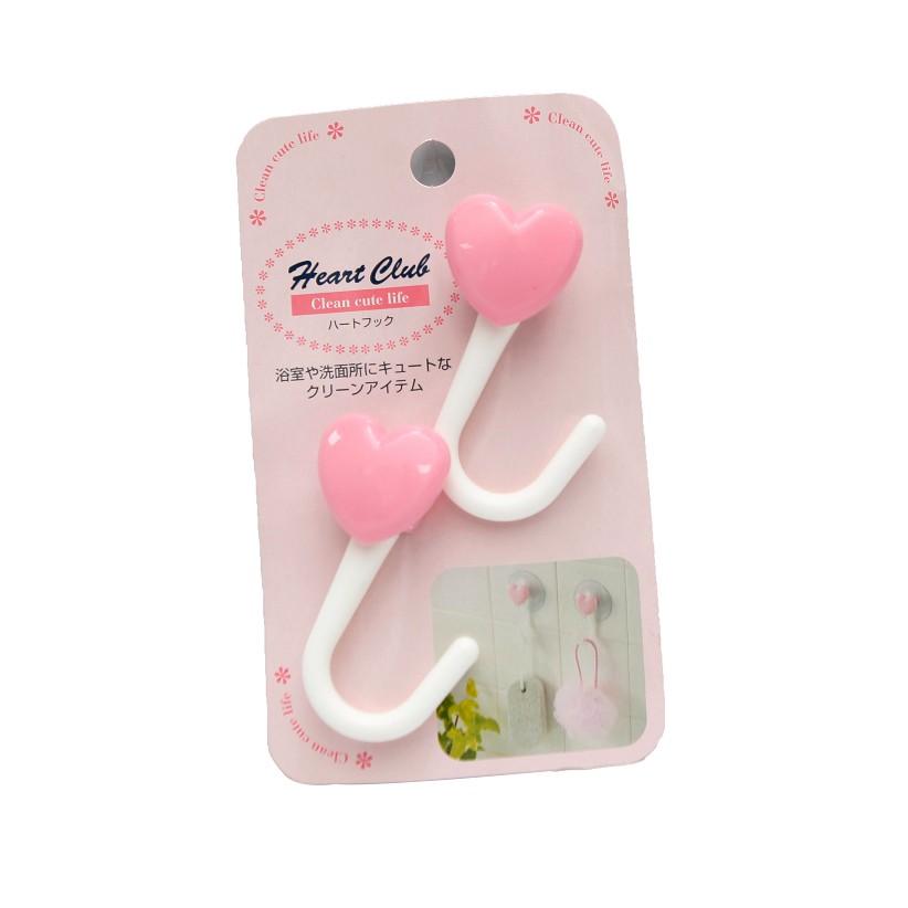Set 2 móc hút chân không hình trái tim (Hàng Nhật nội địa)