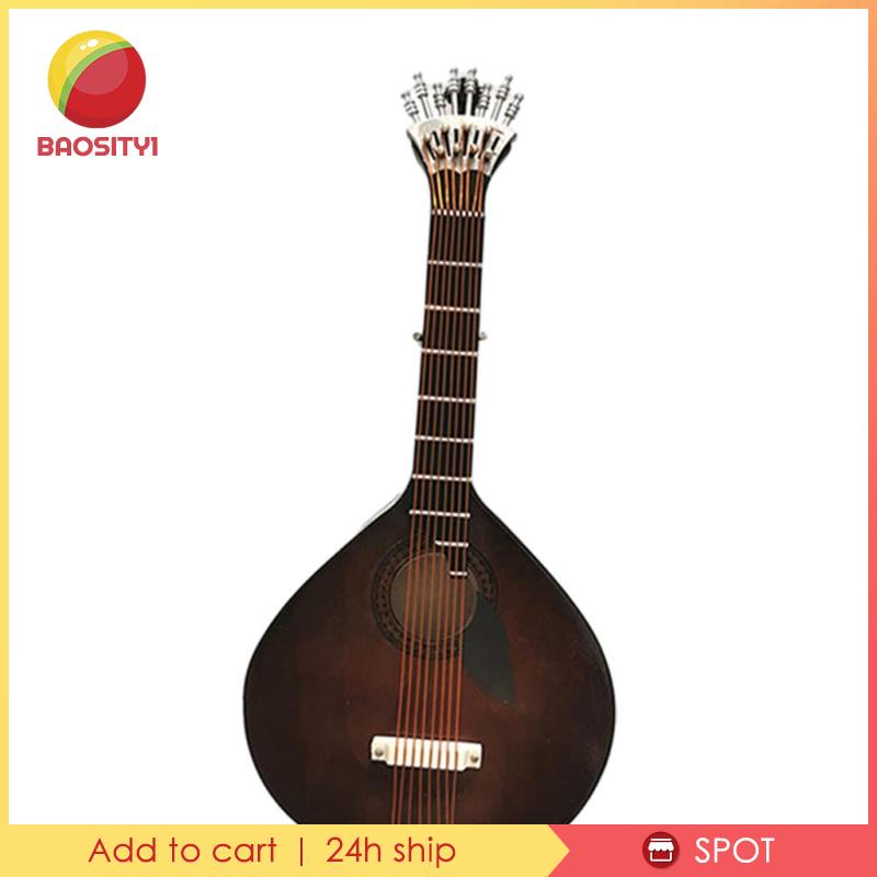 [Baosity1] Mô Hình Đàn Ghita Bằng Gỗ Có Giá Đỡ Trang Trí Sinh Nhật Màu Nâu