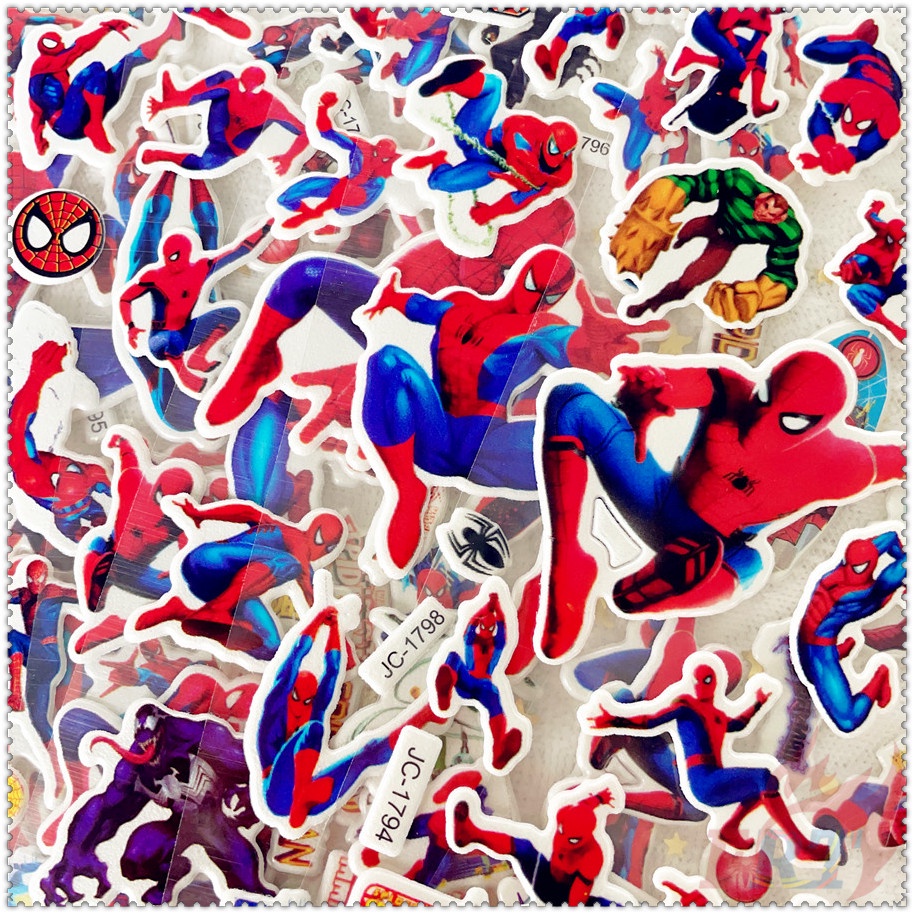 ❀ Miếng Dán Phần Thưởng Siêu Anh Hùng Người Nhện Marvel Q-2 DIY (8 Kiểu Dáng)❀ 1 Miếng Dán Bong Bóng 3D Bằng PVC Chống Nước