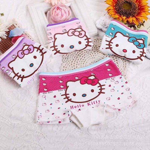 Quần chip đùi cotton loại 1 hình mèo Kitty nhiều màu sắc cho bé gái 2-10 tuổi