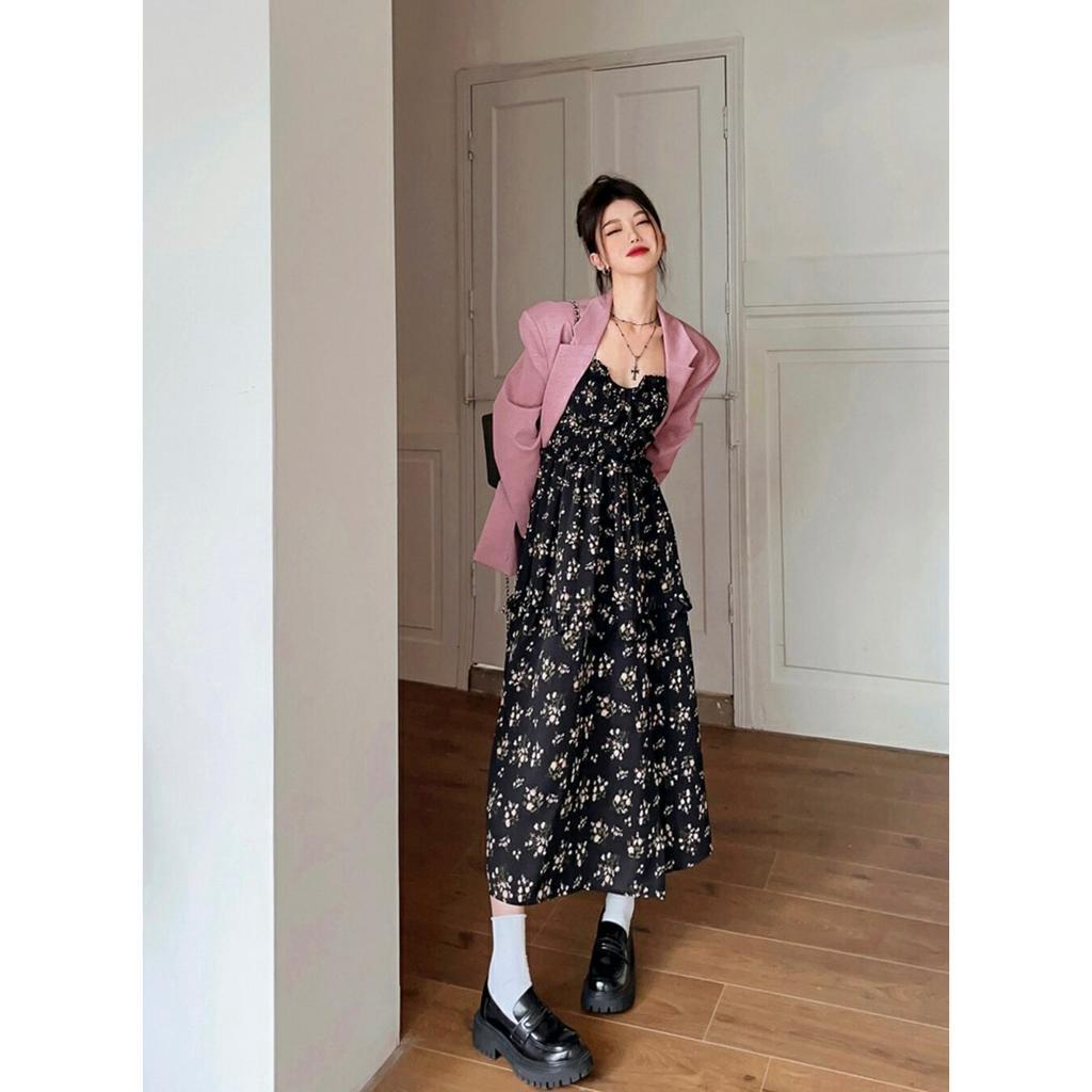 Cocory vn Đầm Hai Dây Họa Tiết Hoa Phong Cách Hàn Quốc Thời Trang Mùa Hè Cho Nữ