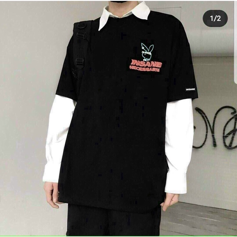 Áo Thun Tay Lỡ Unisex ÍNSANE , Áo Phông Tay Lỡ Nam Nữ Unisex INSANE