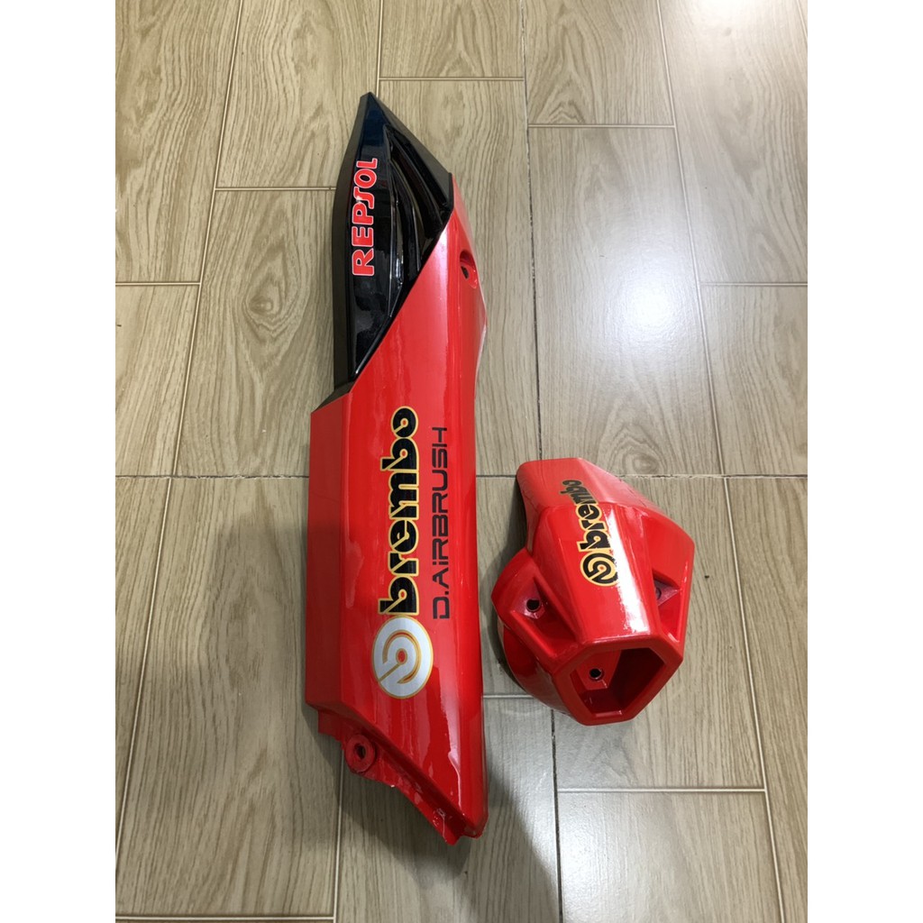 Ốp pô và chụp đích pô xe winner màu đỏ tươi