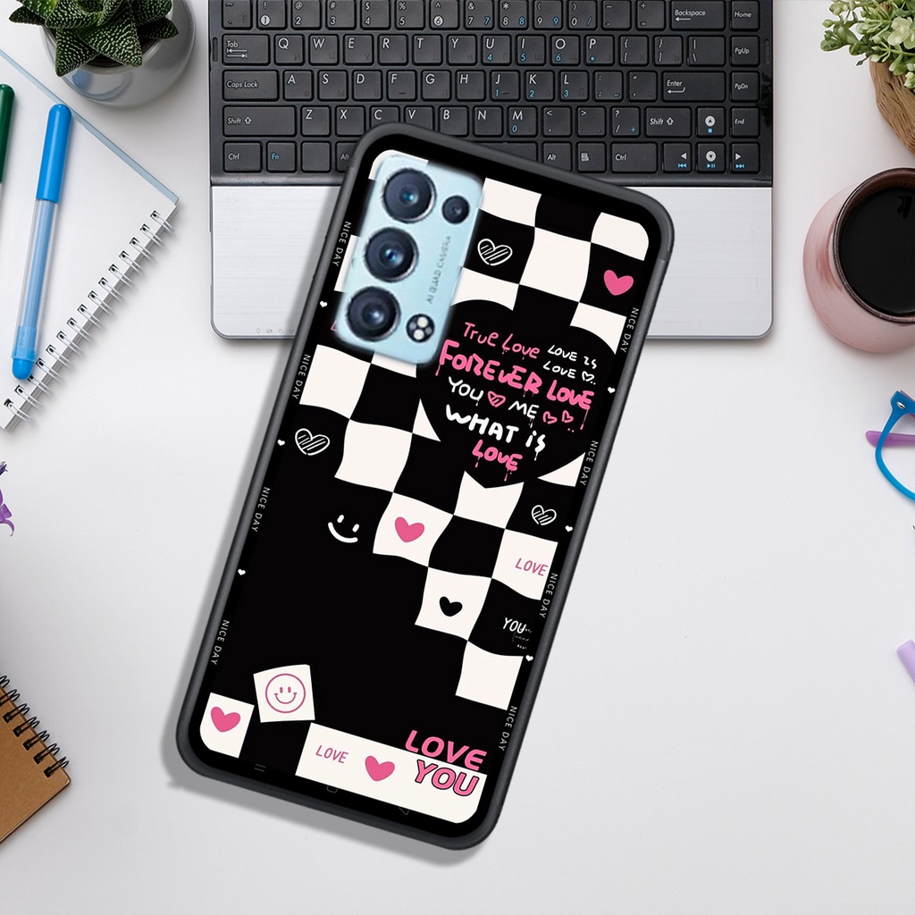 Ốp Lưng OPPO RENO 6 4G - RENO 6 5G - RENO 6Z , In Hình &quot;Black Heart&quot; Phong Cách Đẹp.