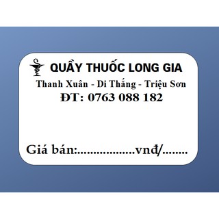 IN THEO YEU CẦU Tem nhà thuốc, in tem giá bán cho nhà thuốc
