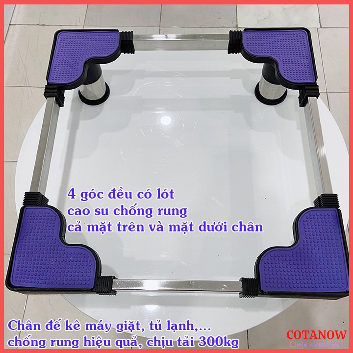 Chân Đế Máy Giặt - Chân Kê Máy Giặt - Tủ Lạnh Chống Rung Lắc Empire Cao Cấp Inox 304 COTANOW