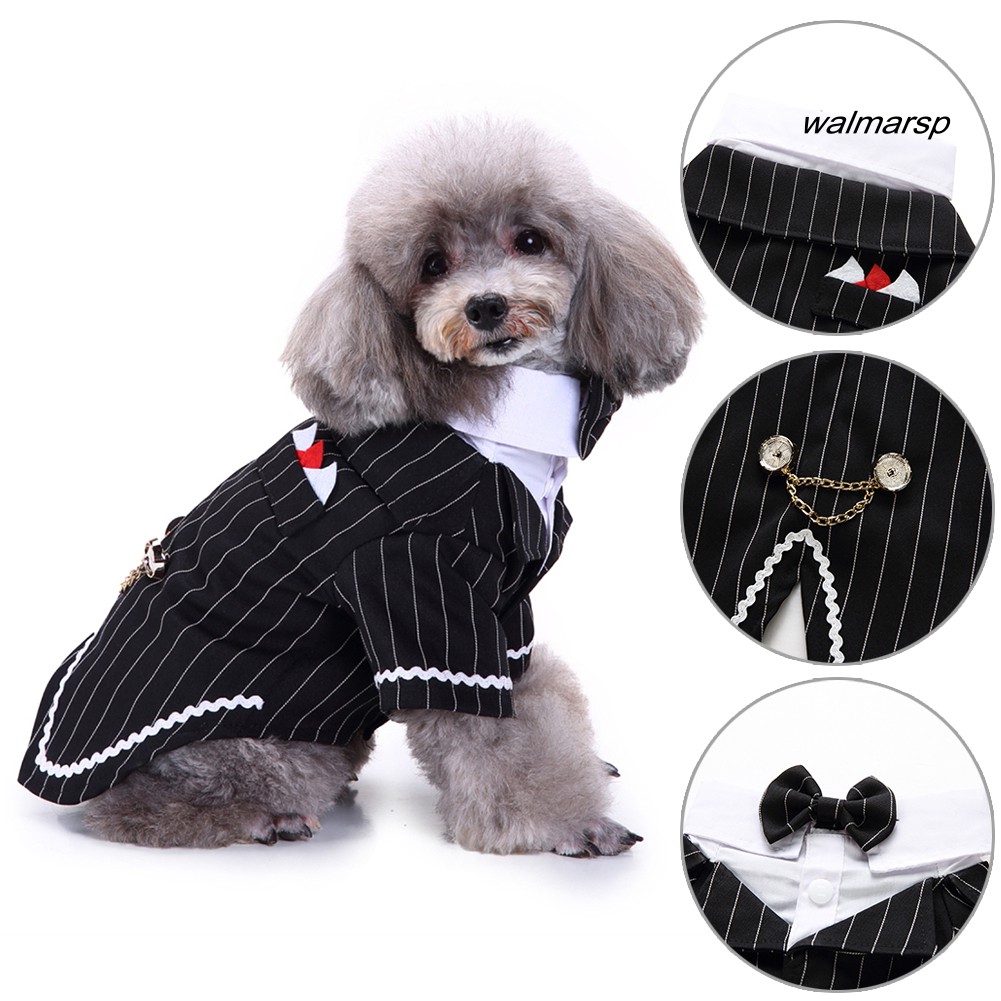 Áo Tuxedo Họa Tiết Sọc Có Gắn Nơ Xinh Xắn Cho Thú Cưng
