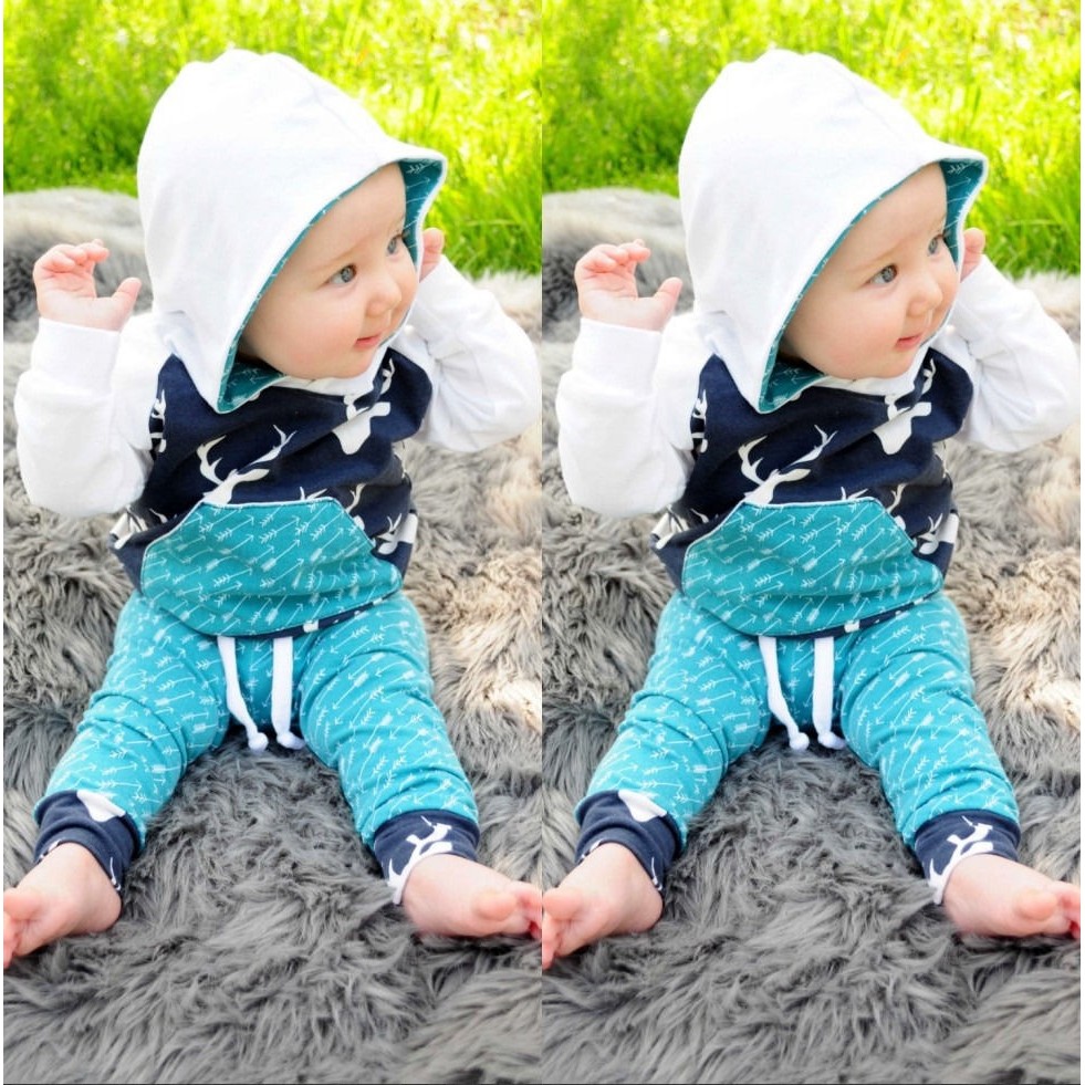 Set áo hoodie + quần dài dễ thương cho các bé