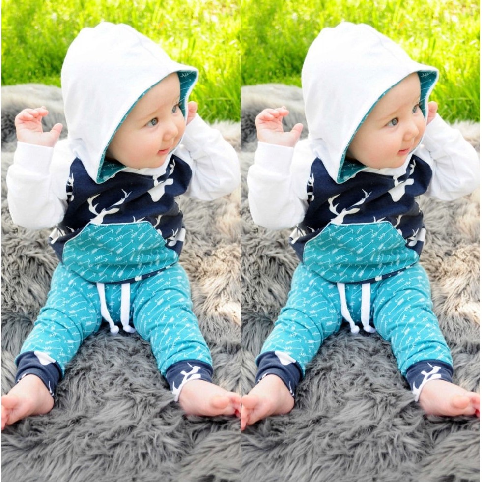 Set áo hoodie + quần dài dễ thương cho các bé