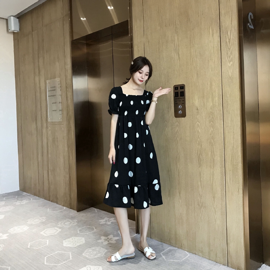 Women's Fashion  Wave point Dress Short Sleeve Elegant Dress | BigBuy360 - bigbuy360.vn