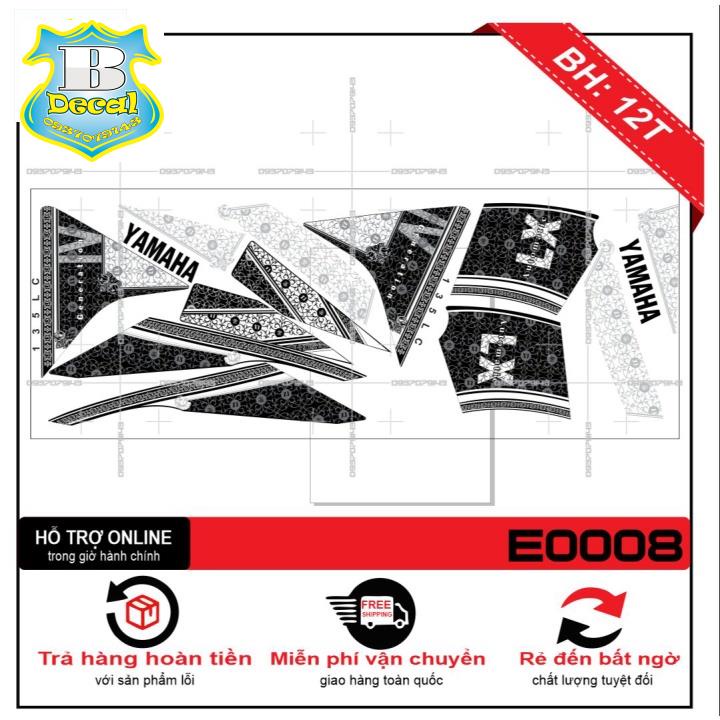 ( Quí khách vui lòng mang ra tiệm cho thợ dán ) Tem NOUVO LX TRẮNG ĐEN ZIN [Bi Decal]