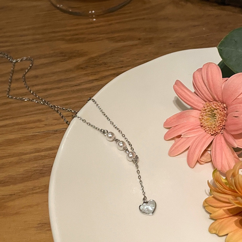 Vòng cổ Bạc Mặt Trái Tim Vỏ Sò Thời Trang Dành Cho Nữ